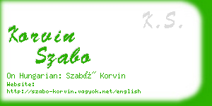 korvin szabo business card